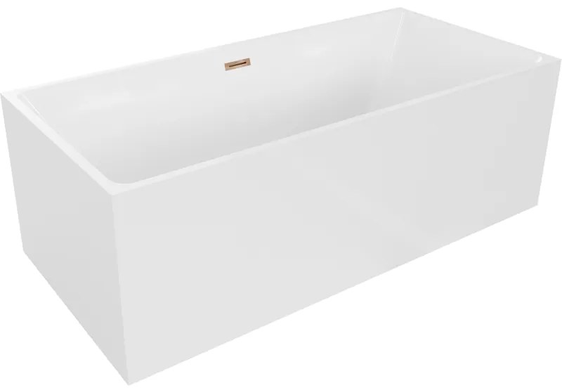 Mexen Nita, voľne stojaca vaňa 170 x 80 cm, biela, ružové zlato prepad, 52091708000-60