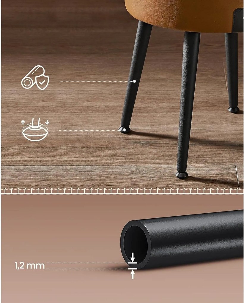 EKHO taburetka, odkladací stolík s úložným priestorom, syntetická koža, karamelovo hnedá