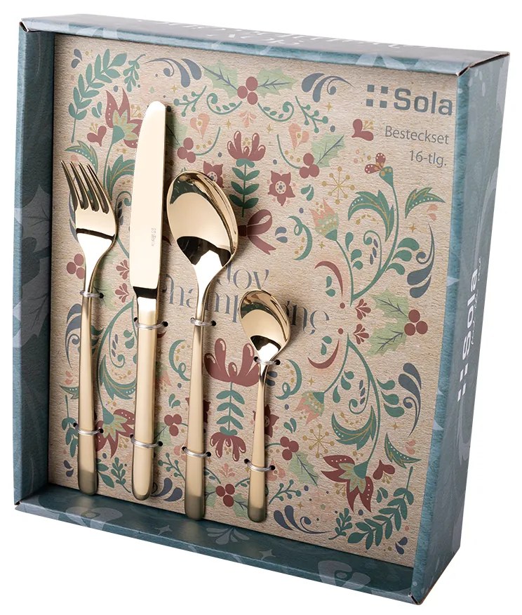 Príborový set 16 ks – Joy PVD Champagne matná rúčka - 140304