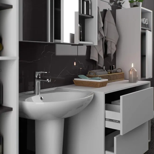 Kúpeľňová zostava VAMI biela / sivá / grafitová