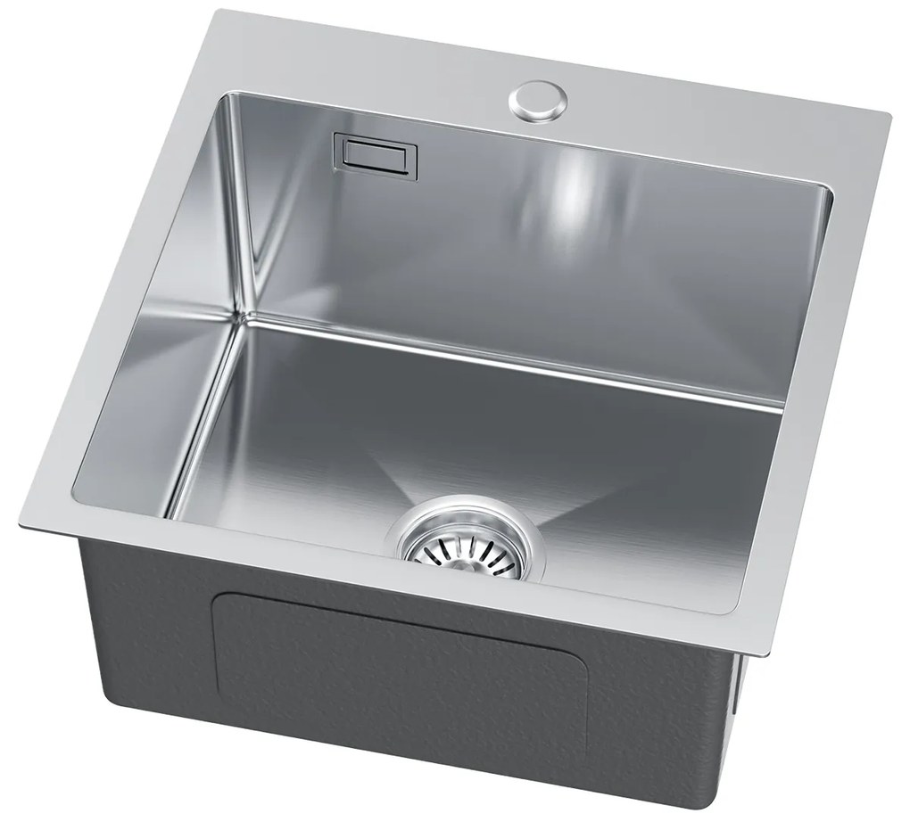 Erga HD, 1-komorový oceľový drez 460x450x210 mm, oceľová, ERG-MLS-HD4645