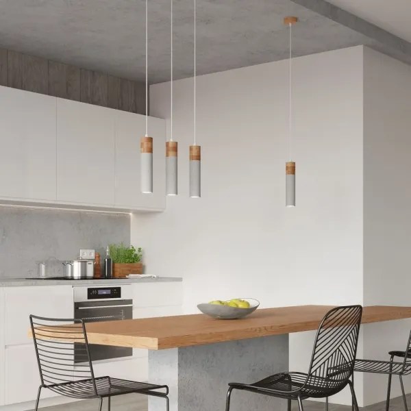 Sollux SL.0966 - Luster na lanku ZANE 2xGU10/40W/230V betón/drevo