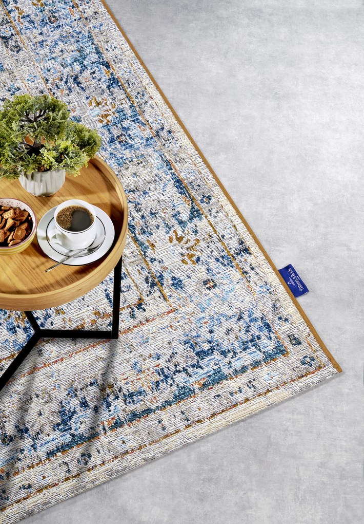 Villeroy & Boch Kusový koberec 106064 Cream, Blue – na von aj na doma, 120x180, modrá, chodba / predsieň