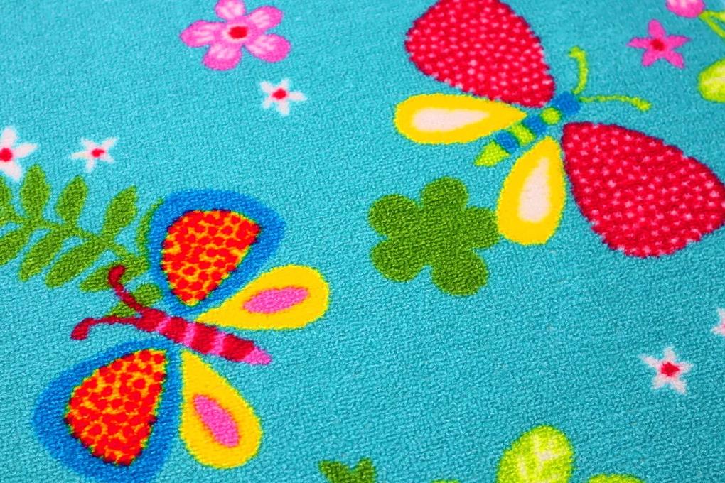 Vopi koberce Detský kusový koberec Motýlik 5271 modrý - 160x240 cm