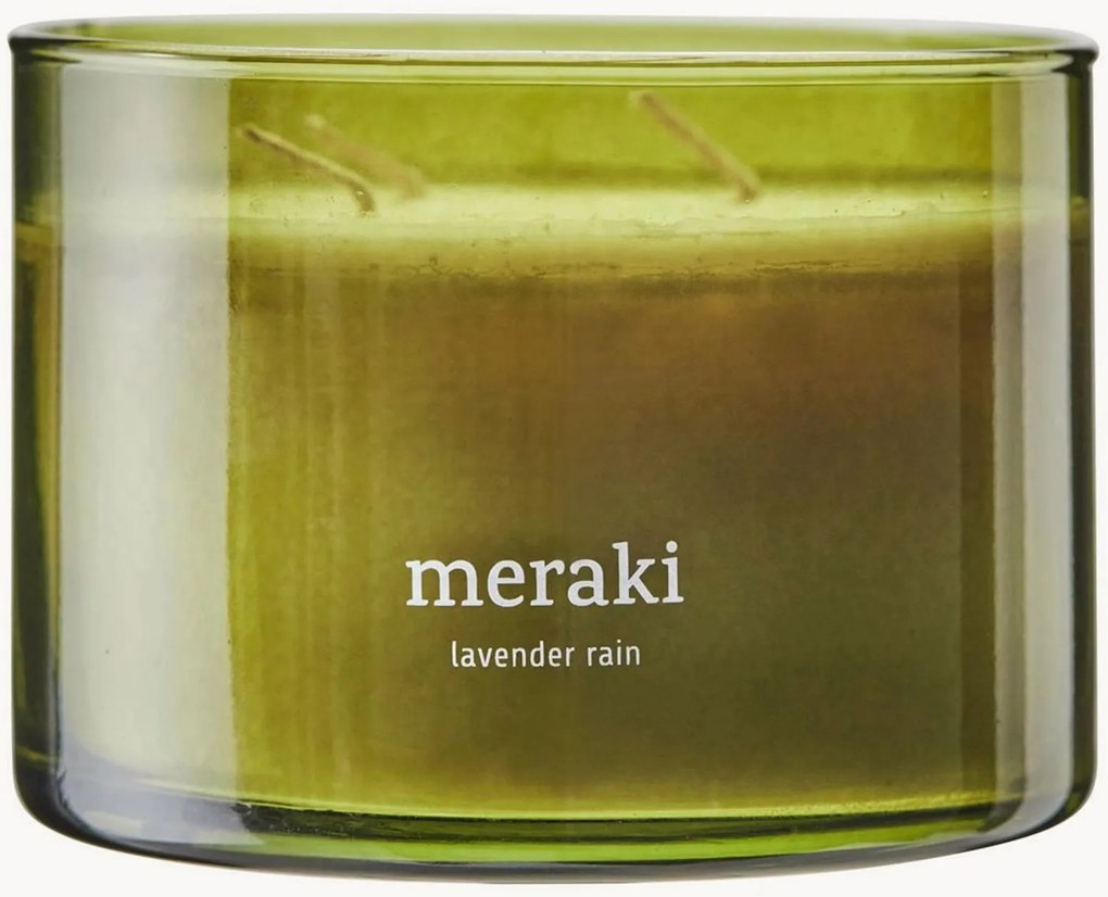 Vonná sviečka's tromi knôtmi Lavender Rain (geranium, Eucalyptus, Patchouli)