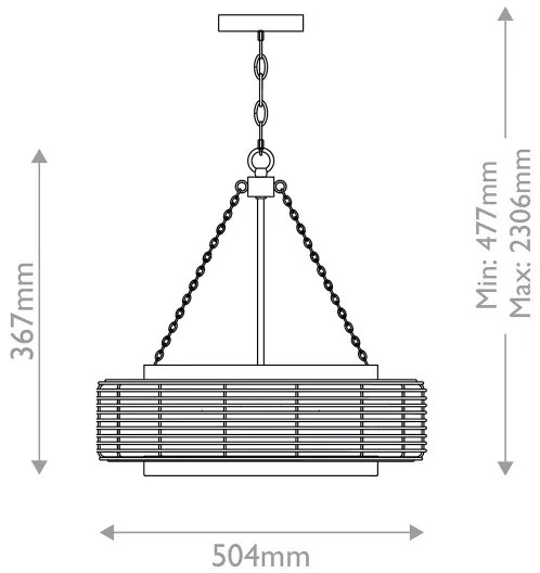 Quoizel QZ-WAYLON-4P-AWH - Závesný luster WAYLON na reťazi 4xE27/60W/230V, priemer 50,4 cm