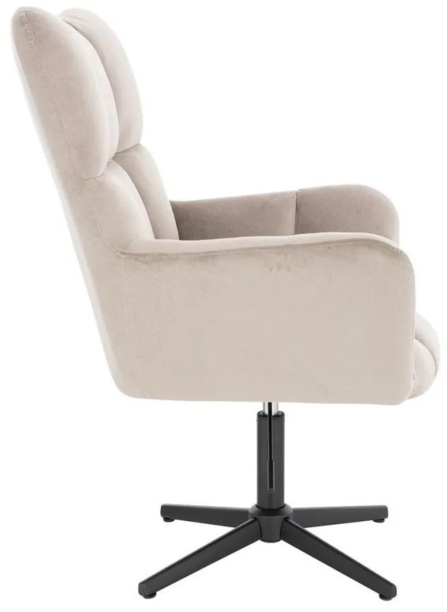 LuxuryForm DESIGN Otočné kreslo AURORA VELUR na čiernom kríži - latte