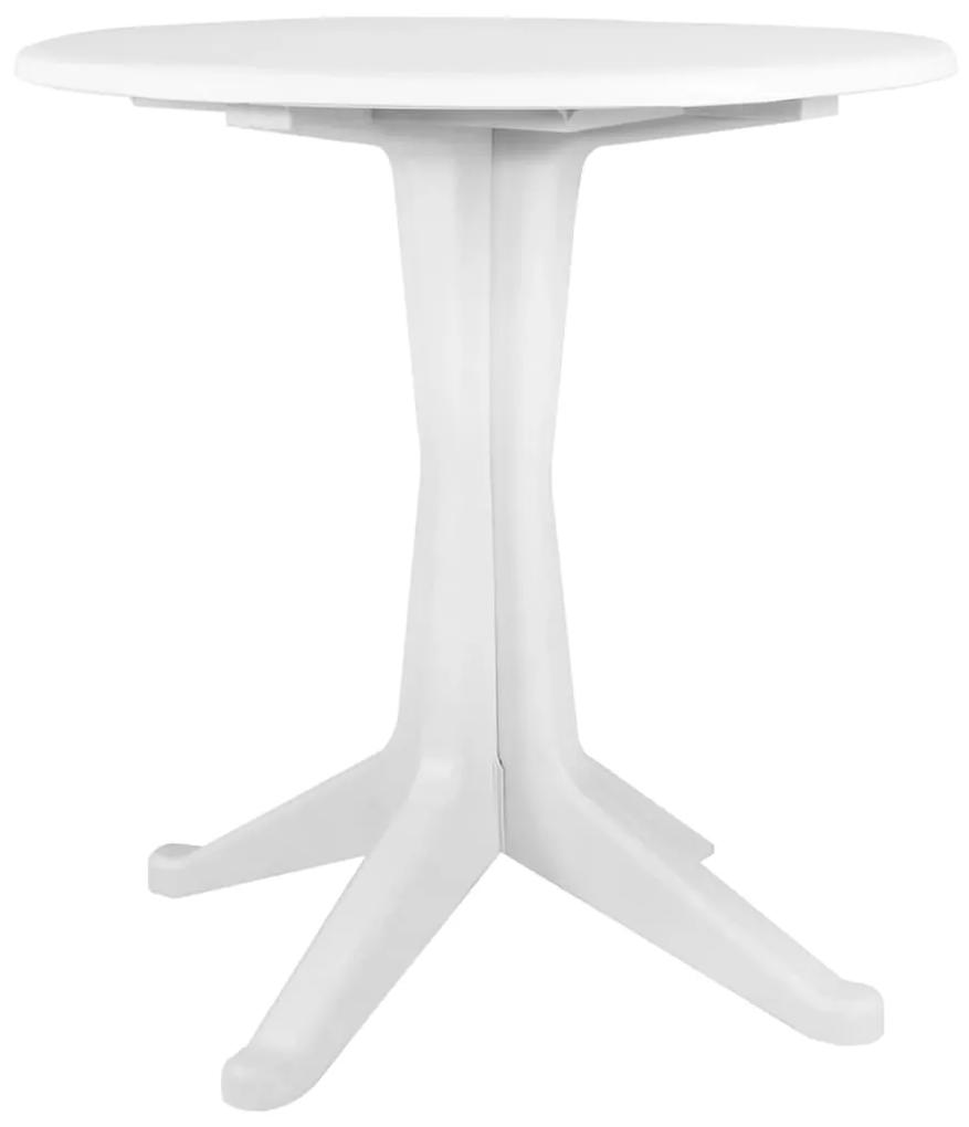 vidaXL Záhradný stôl biely 70 cm plastový