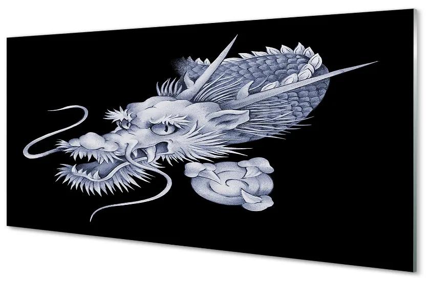 Sklenený obraz japonský drak 120x60 cm