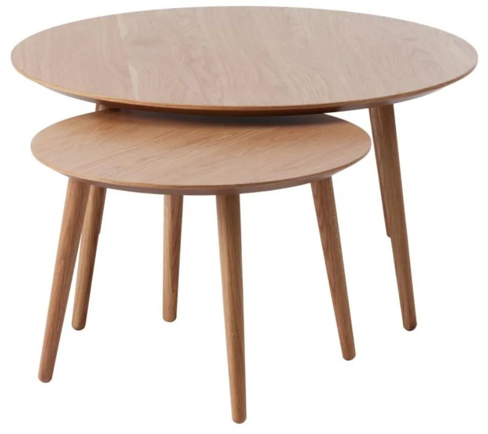 Dvojitý okrúhly konferenčný stolík Adda (48582780) – dub