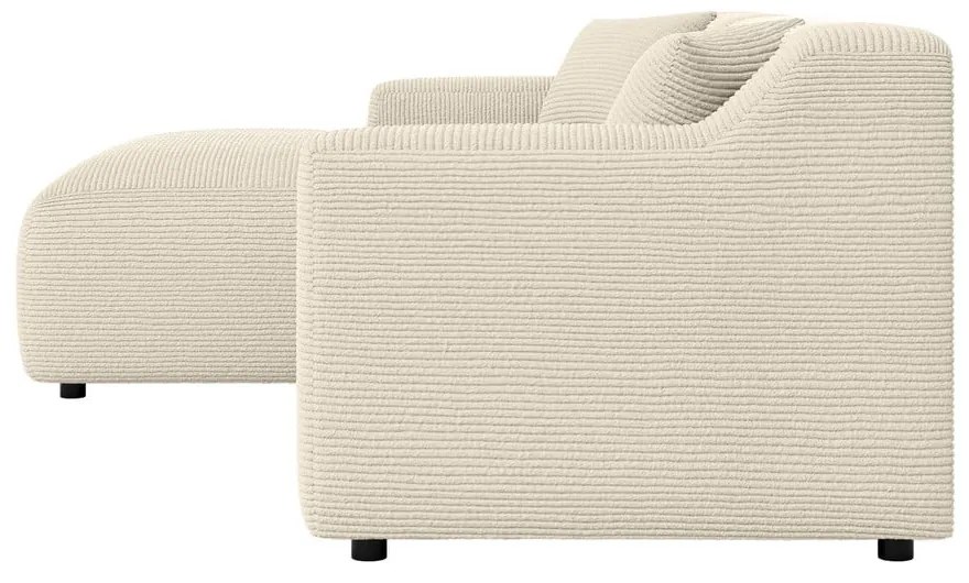 Béžovo-krémová menčestrová rohová pohovka (ľavý roh/s leňoškou) Martin – Ropez