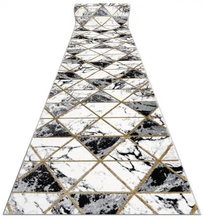 Behúň EMERALD exkluzívne 1020 glamour, štýlový mramor, trojuholníky čierna / zlato Veľkosť: 70 cm
