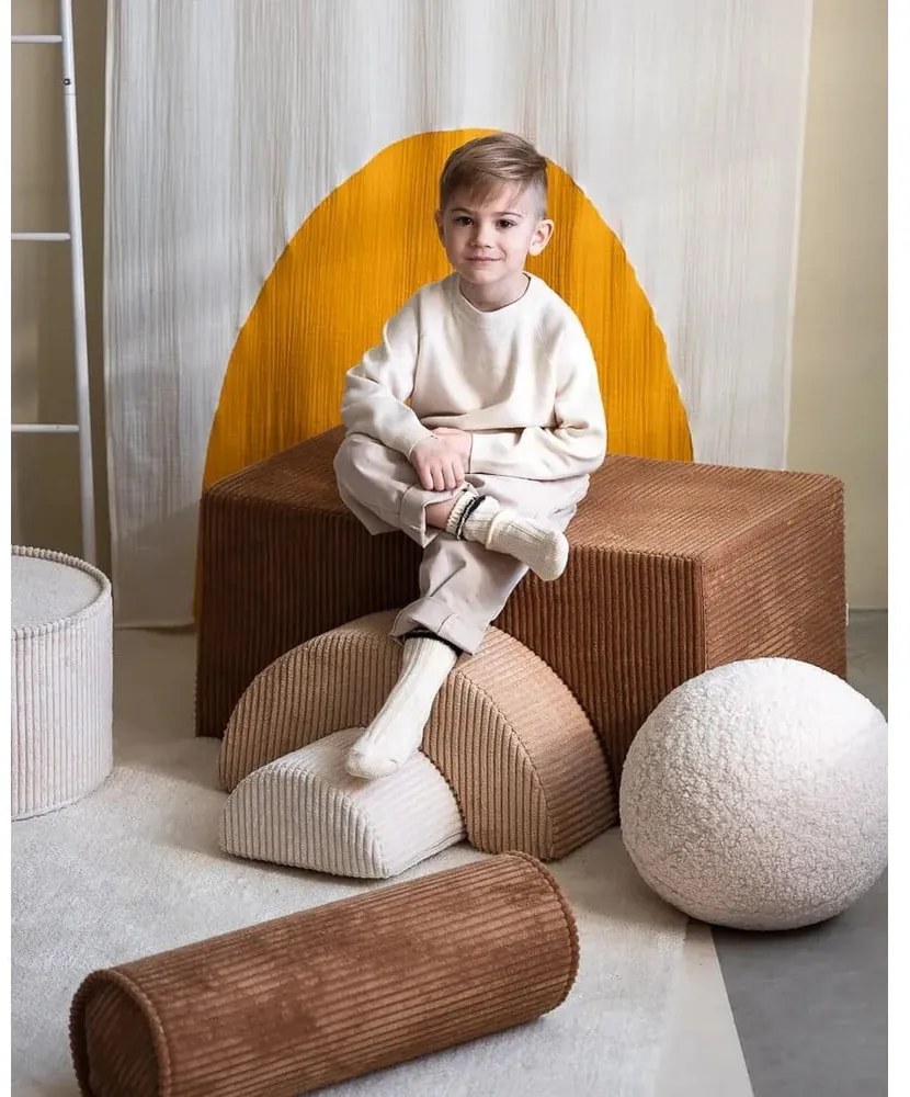 Hnedý menčestrový detský pohovkový vankúš Roll – Wigiwama