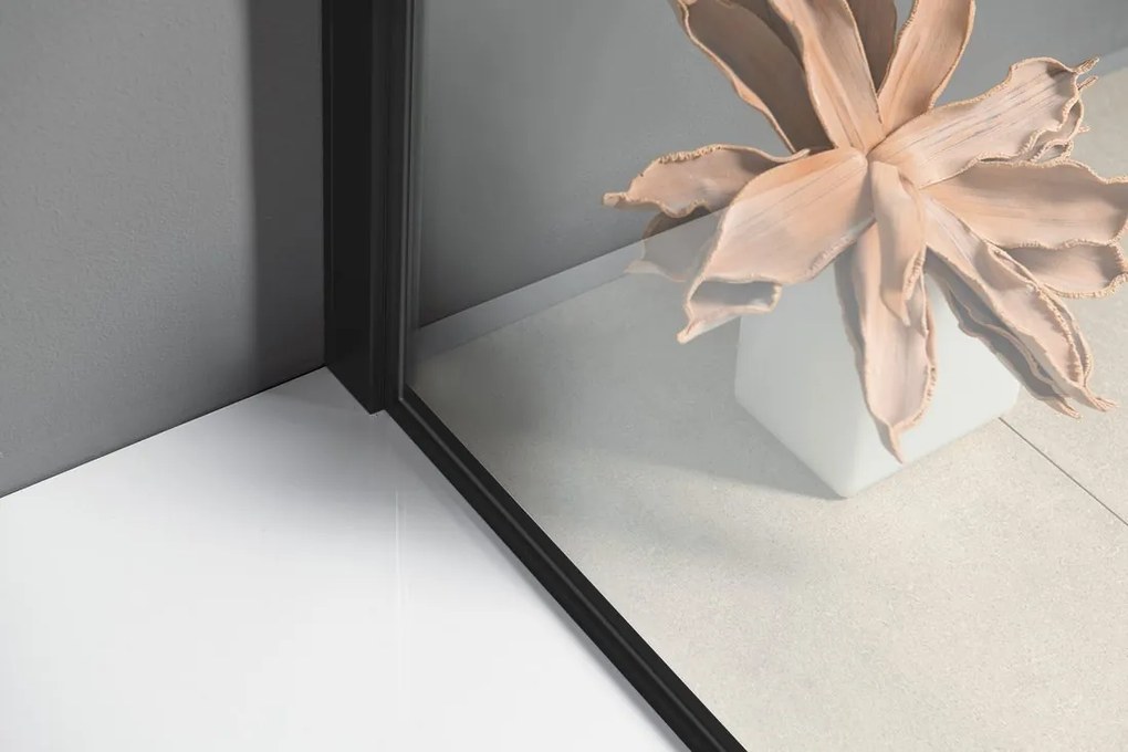 Polysan Polysan, MODULAR SHOWER BLACK stena na inštaláciu na múr, jednodielna, 800 mm, MS1-80B