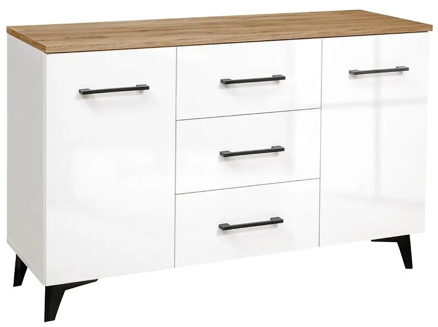 Komoda TOKIO dub craft zlatý/biela