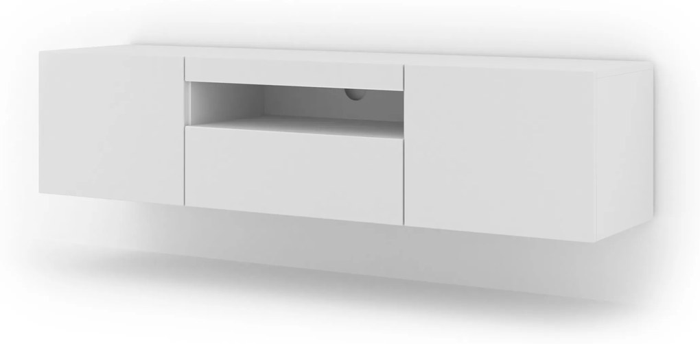 TV stolík/skrinka Aurora (biely mat) (LED). Vlastná spoľahlivá doprava až k Vám domov. 1057692