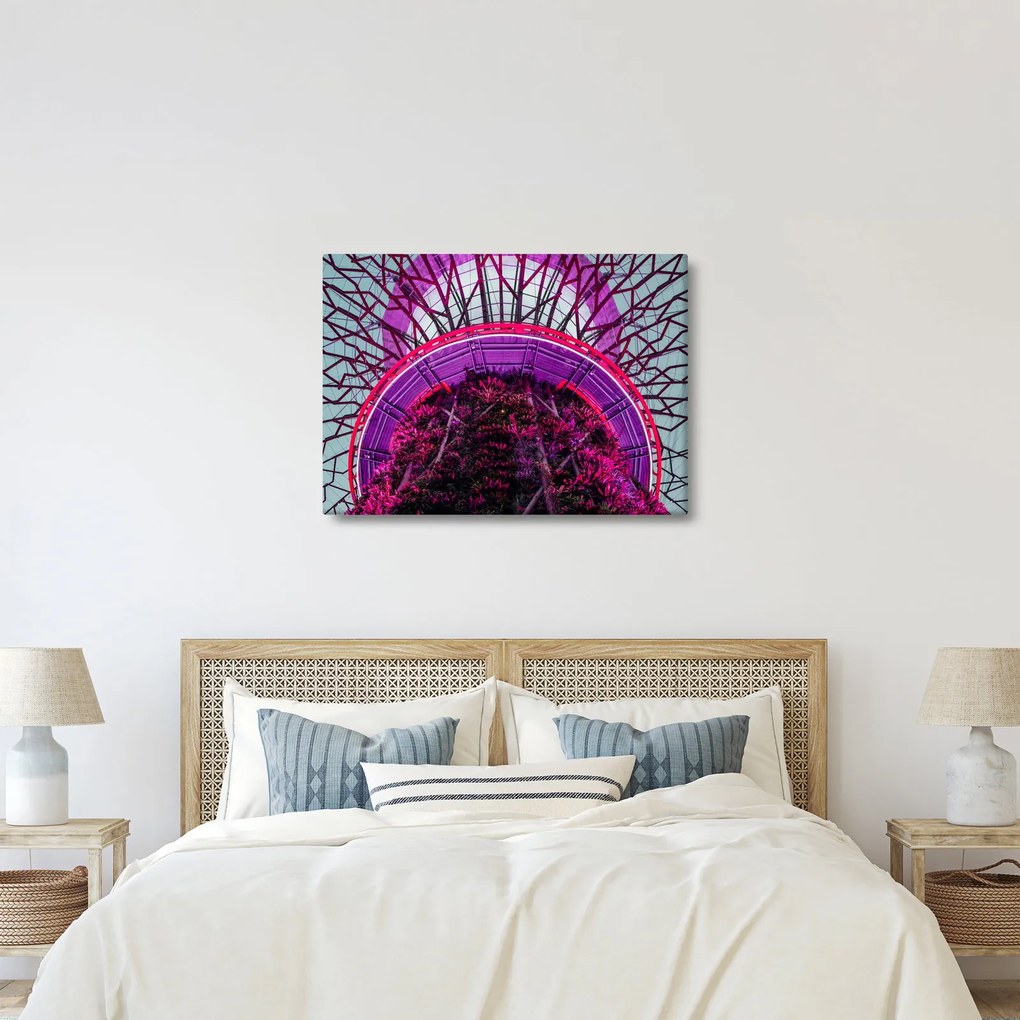 Abstraktný obraz - fialové vetvy (70x50 cm)