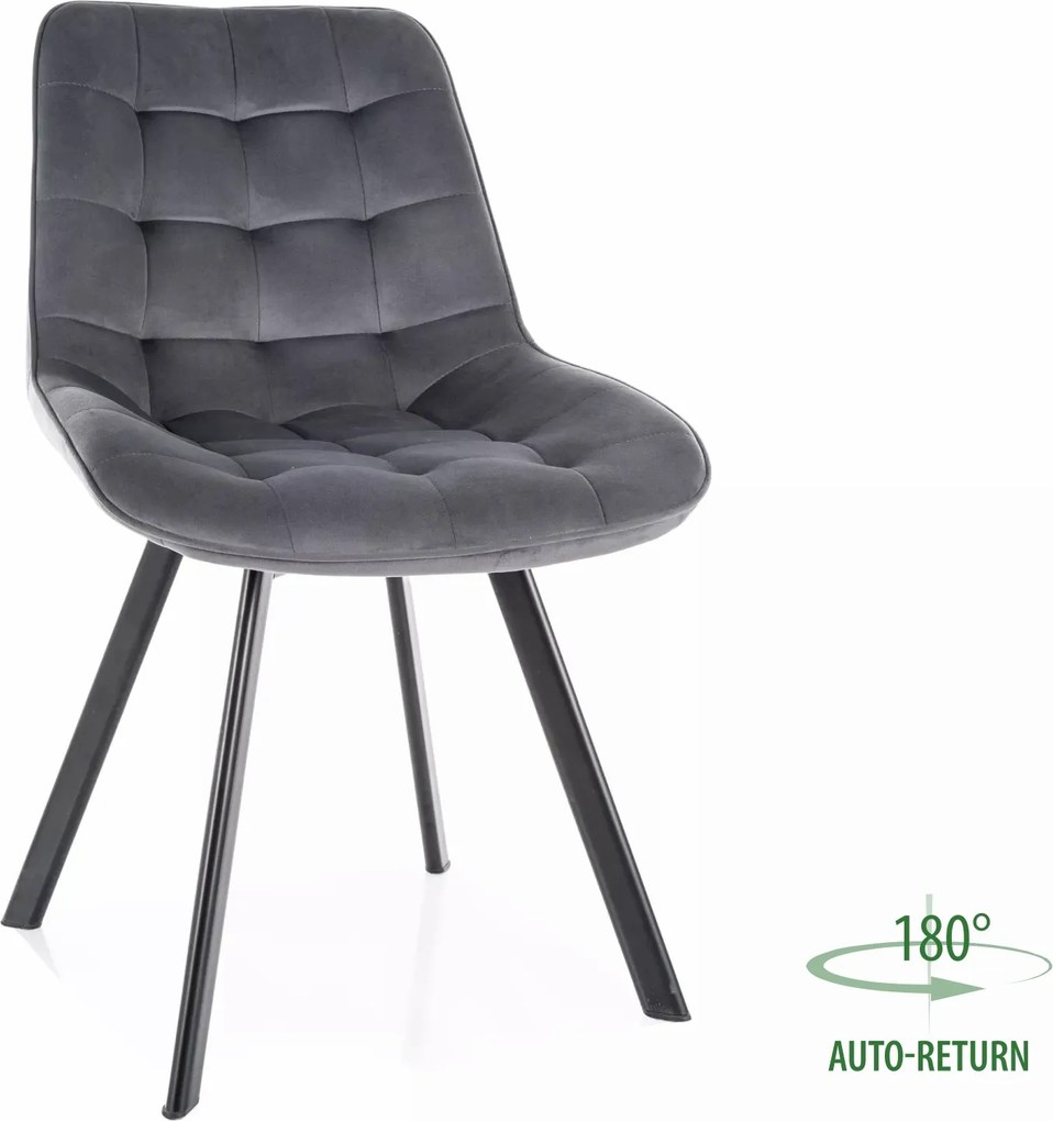 SI Monti Velvet stolička sivý