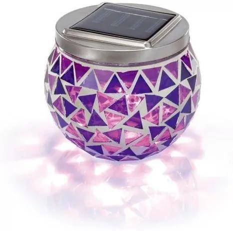 Solárna mozaiková purpurová LED lampa Esotec Lila 102322