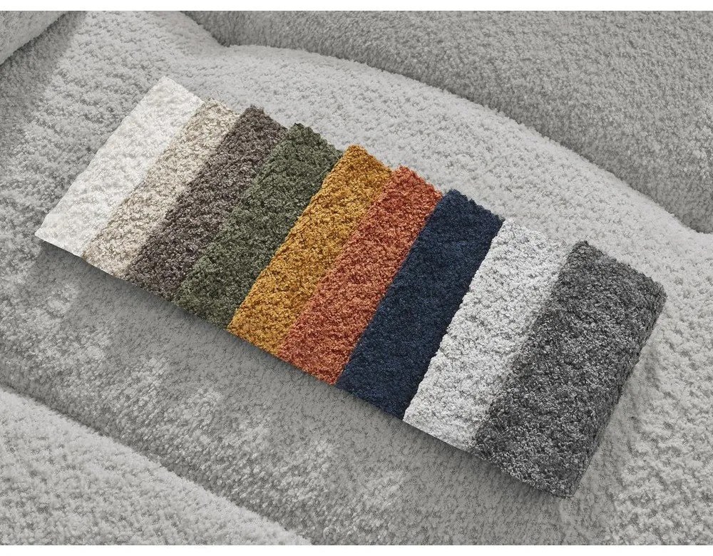 Svetlosivá rozkladacia/s úložným priestorom rohová pohovka z textílie buklé (pravý roh/s leňoškou) Roxelane – Bobochic Paris