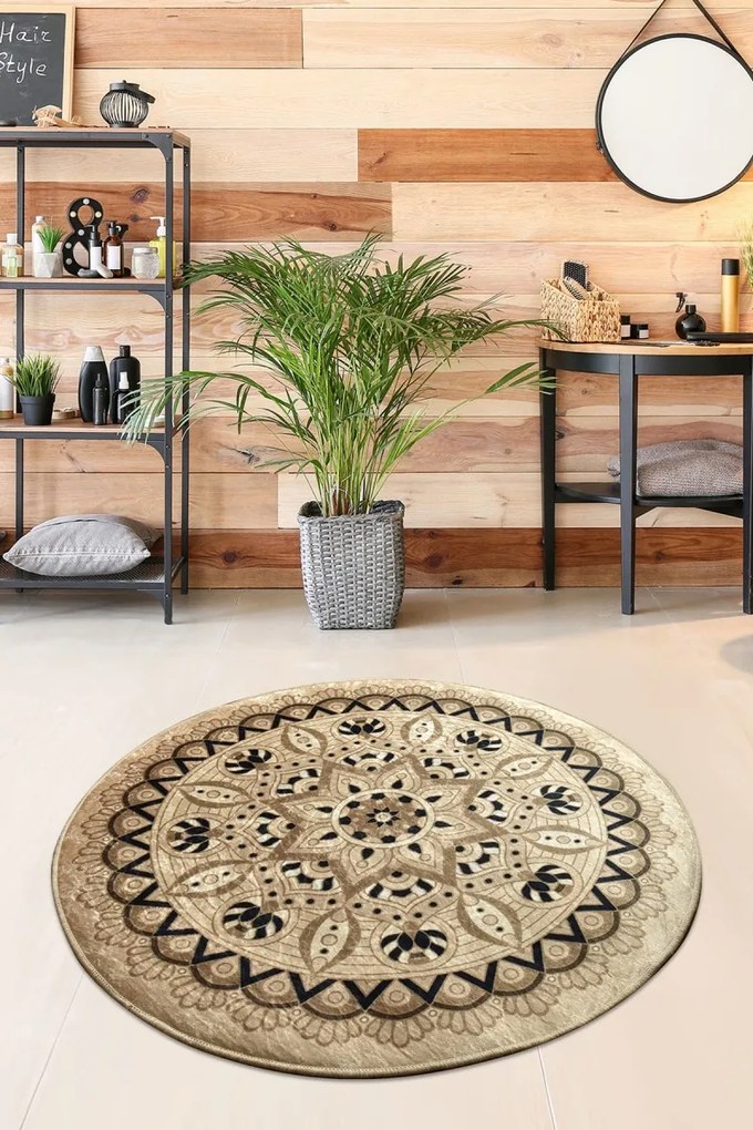 Kúpeľňový koberec Damal 100 cm béžový