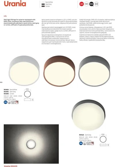 Redo 90496 - LED Vonkajšie stropné svietidlo URANIA LED/10W/230V 3000K IP65 hnedá