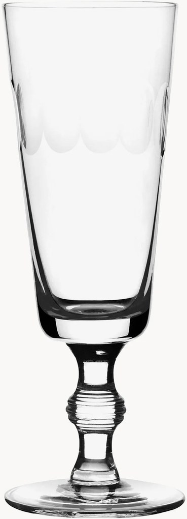 Ručne fúkané krištáľové poháre na šampanské Lens, 4 ks