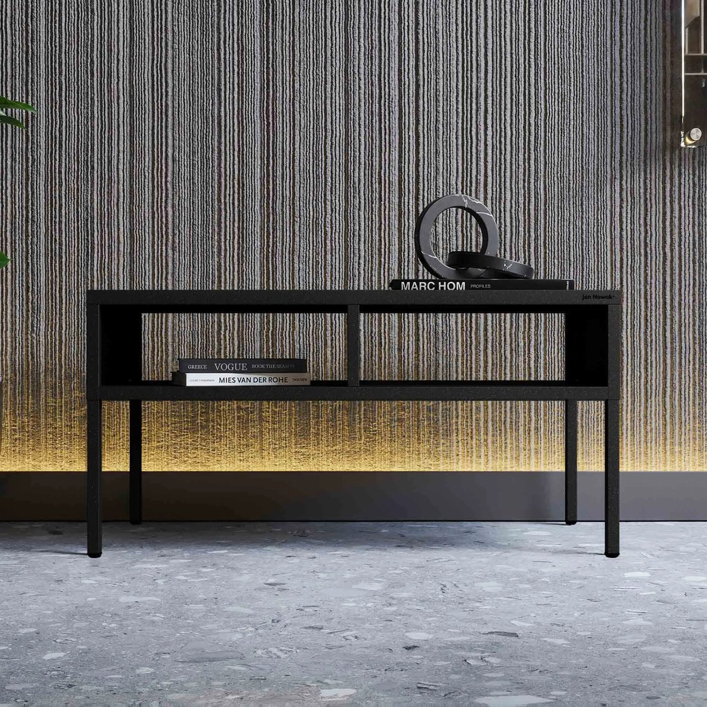 Čierny kovový obdĺžnikový konferenčný stolík, 900x450x450 mm: MATTEO