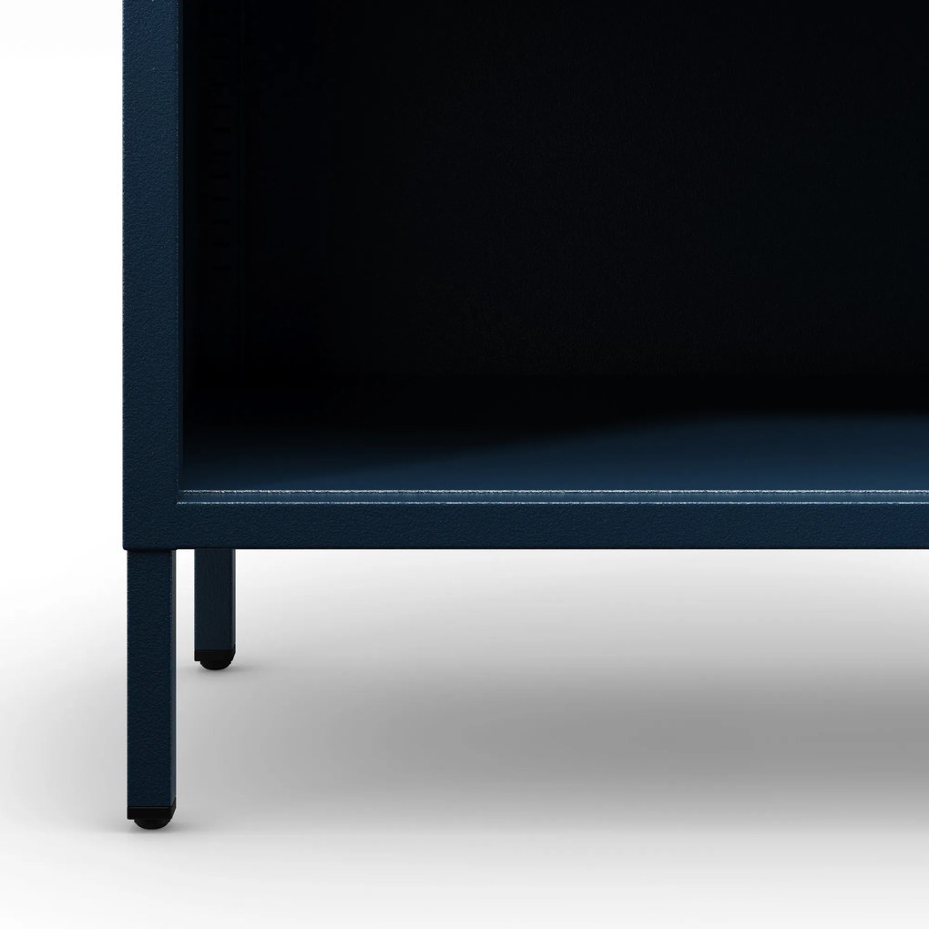 Nízky policový regál LUCA, 1000 x 900 x 350 mm, Modern: tmavomodrá farba