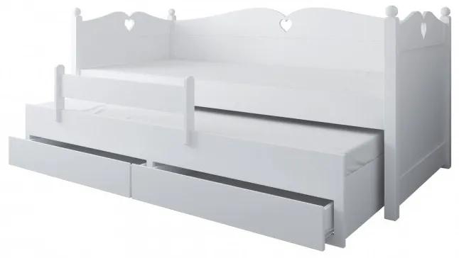 Raj posteli Detská posteľ BEA s prístelkou a 2 zásuvkami PW 200x90 cm