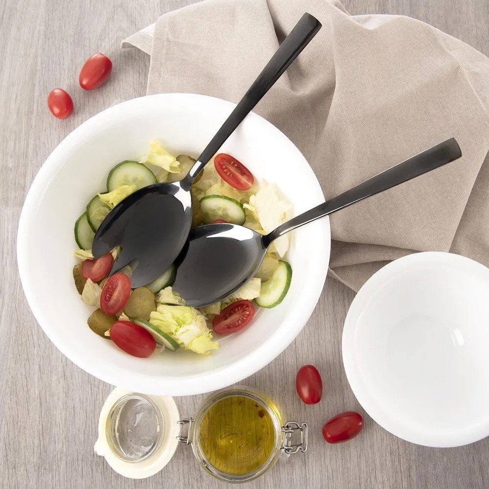 Šalátový príbor z nehrdzavejúcej ocele Black – Orion