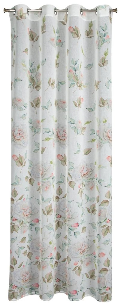 ZÁVES NA KRÚŽKOCH ROSA 1 140X250 CM VZOROVANÁ