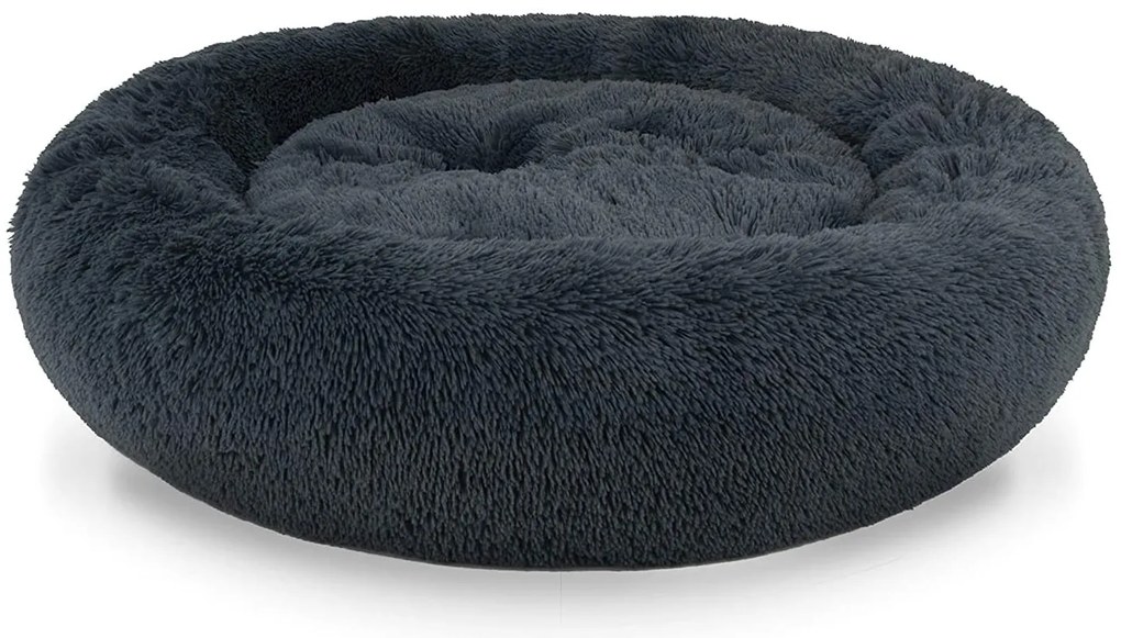 Plyšový pelech pre psov 60 cm tmavosivý