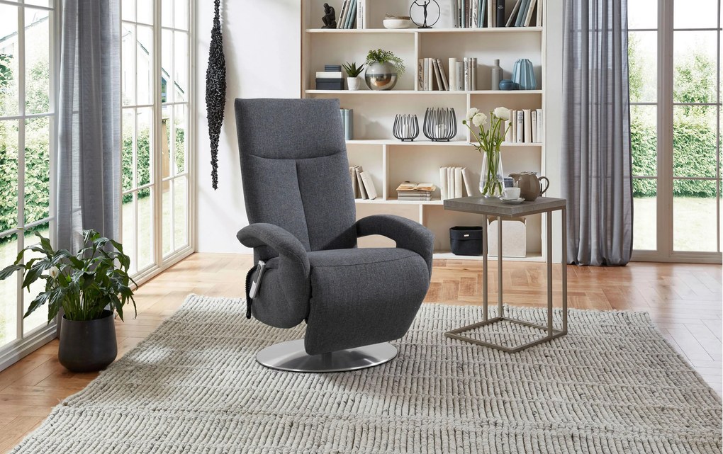 XXXLutz RELAXAČNÉ KRESLO, textil, modrosivá Sit & More - Online Only obývacie izby - 000144006306