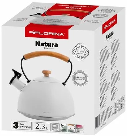 Florina Nehrdzavejúci čajník Natura Line 2,3 l, biela