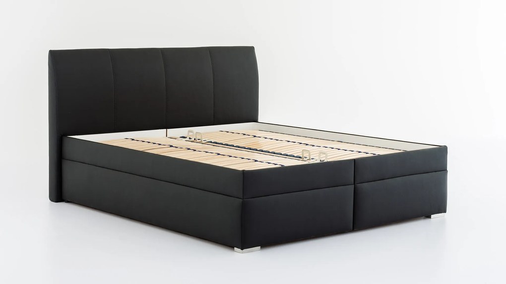 DREVONA® Manželská posteľ 180x200 SONIA, čierna koženka Eternity 14