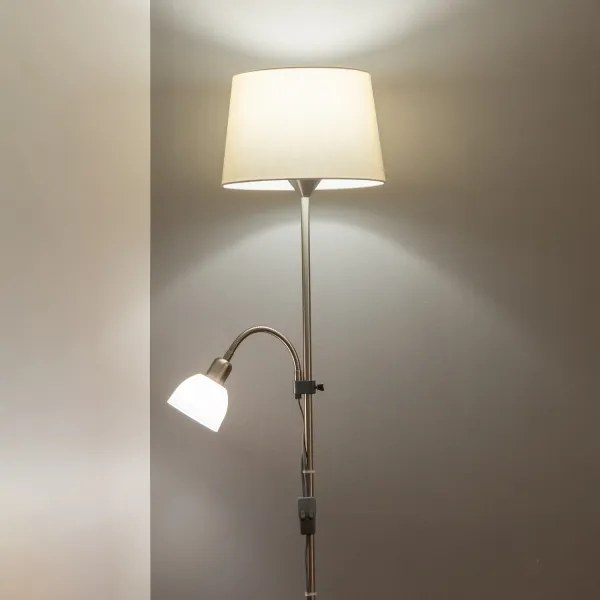 Brilagi - Stojacia lampa CERIA 1xE27/100W/230V + 1xE14/25W matný chróm/béžová