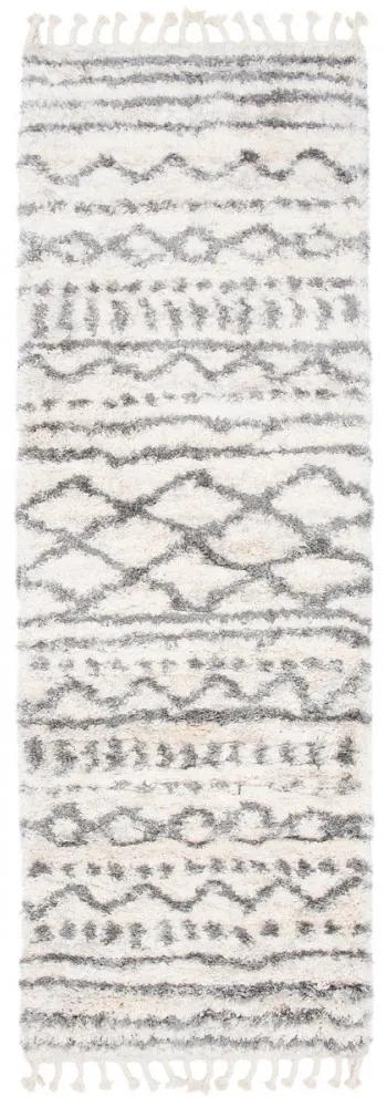 Kusový koberec shaggy Aron krémovo sivý atyp 2, Velikosti 80x200cm