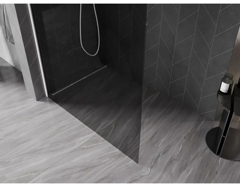 Mexen, Mexen Kioto-X sprchová stena 50 x 200 cm, grafit 10 mm, biela - 800-050-101-20-40-X