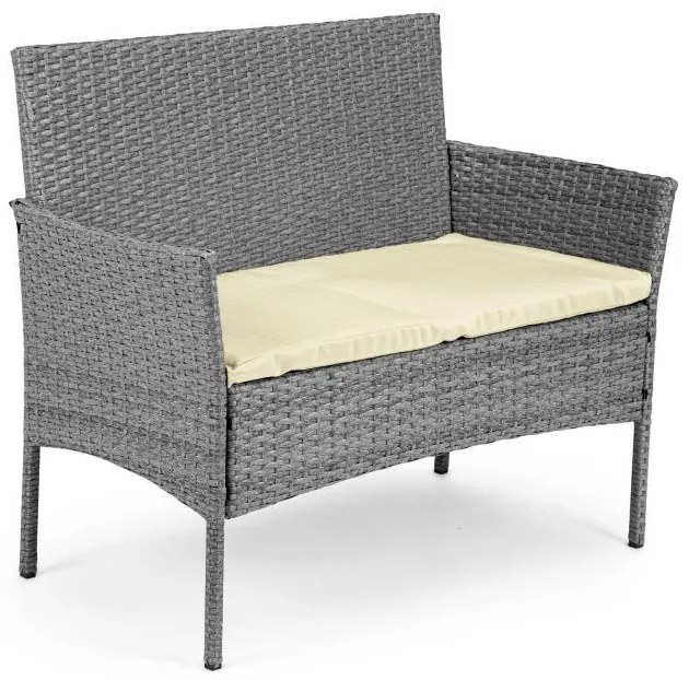 ZÁHRADNÝ SET CONO ŠEDÝ POHOVKA + 2 x KRESLO + STÔL