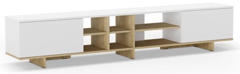 Biely TV stolík 230x44 cm Cequoia – Marckeric