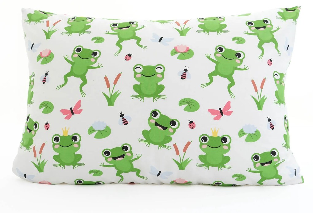 Bavlnená obliečka na vankúš Renforcé 50 × 70 cm - Žabky