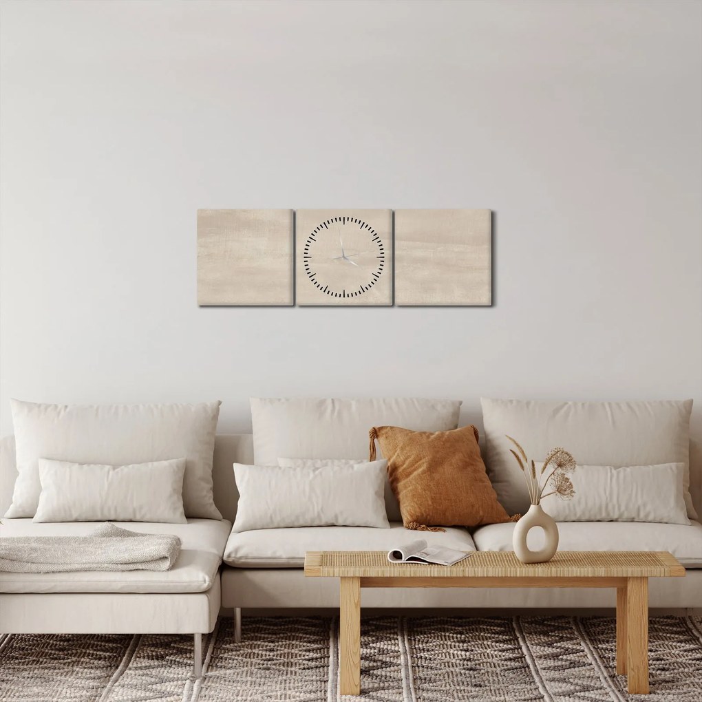 Obraz - Prírodný mramor (s hodinami) (90x30 cm)