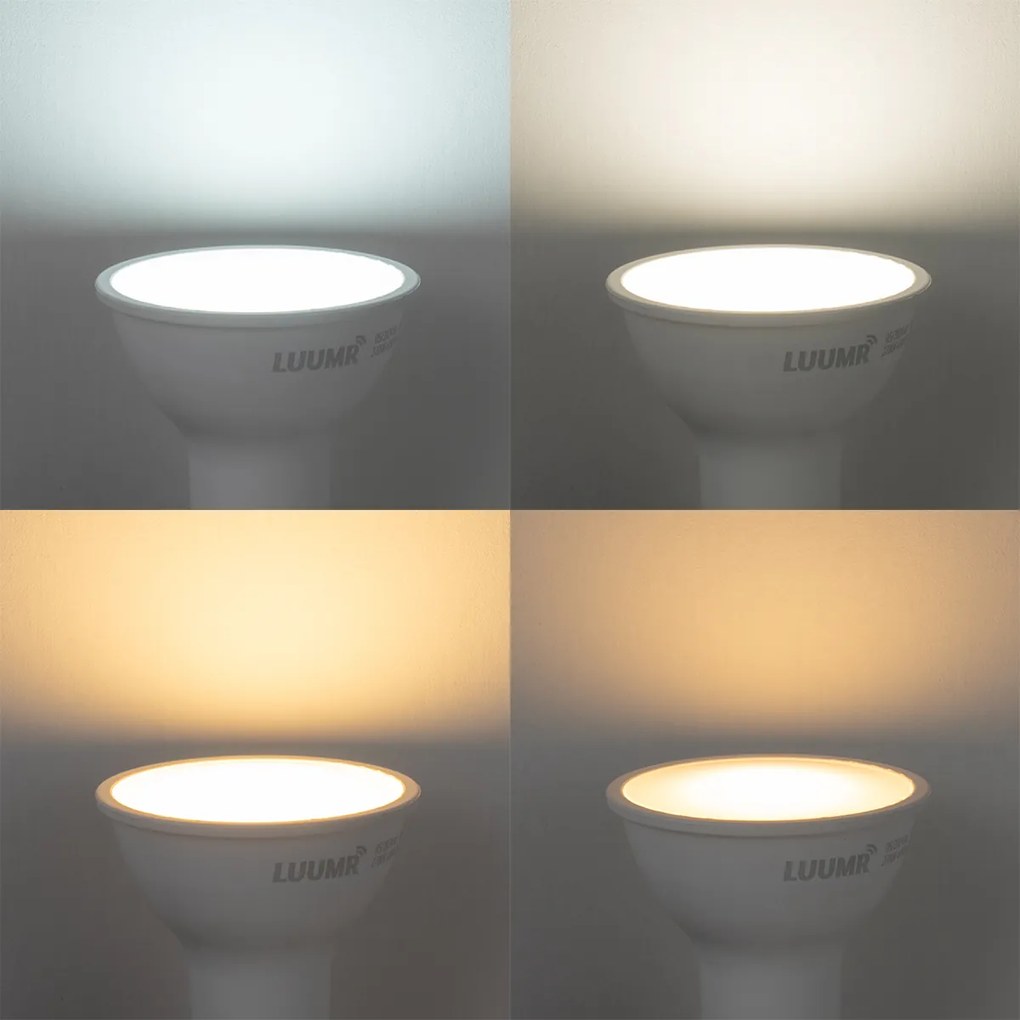 Sada 5 inteligentných stmievateľných LED žiaroviek GU10 50mm Opálové 4,7W 400 lm 2700-6500K