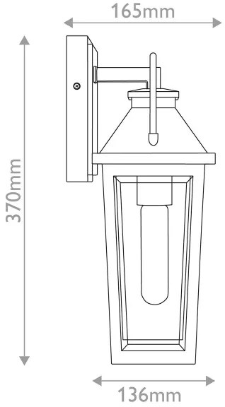 Quoizel QZ-BUCKLEY-S-MBK - Vonkajšie nástenné svietidlo S BUCKLEY 1xE27/40W/230V IP44