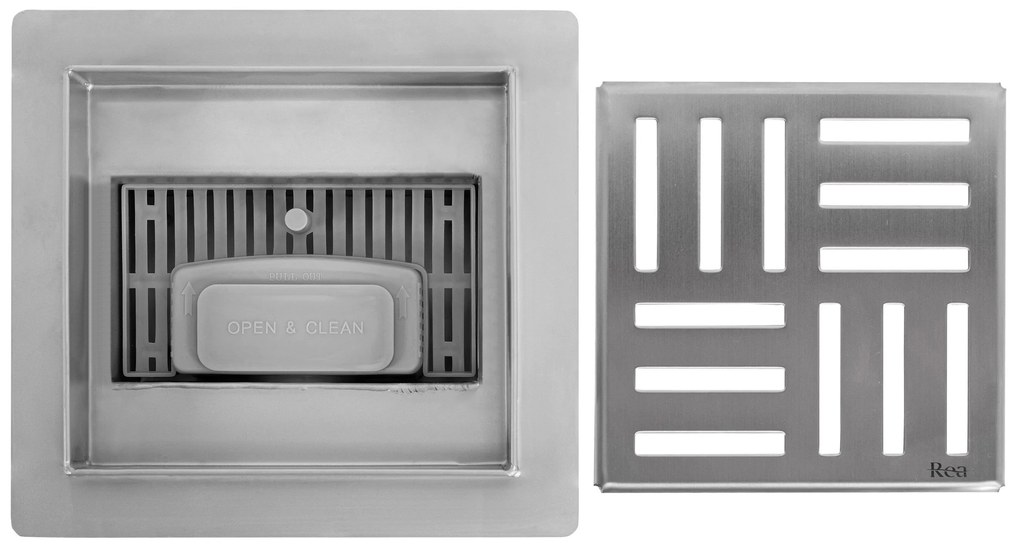 Rea Cross, nerezový odtokový žľab 150x150 mm, oceľová, REA-G6201