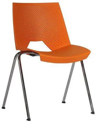 Plastová jedálenská stolička Strike, oranžová