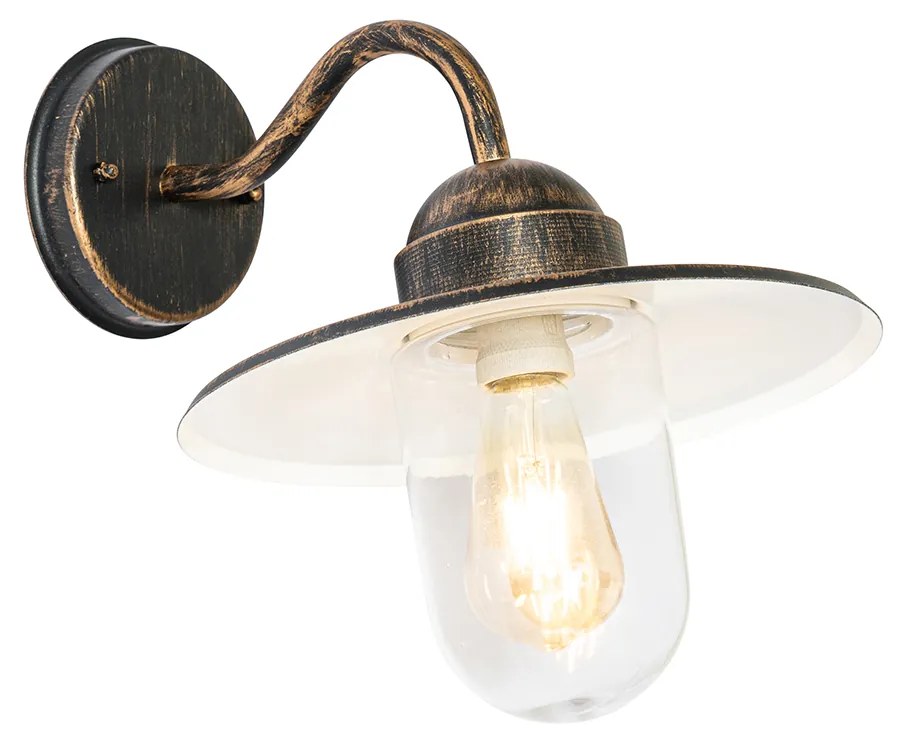 Rustikálna vonkajšia nástenná lampa staroružová IP44 - Kansas