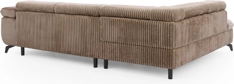 Hnedá menčestrová rohová pohovka (ľavý roh/do L) Marbeya – Ropez