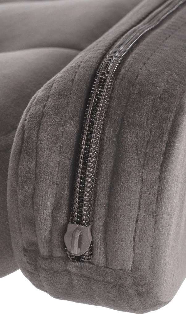 Barová stolička Dublin - zamat, chróm rám - Sivá